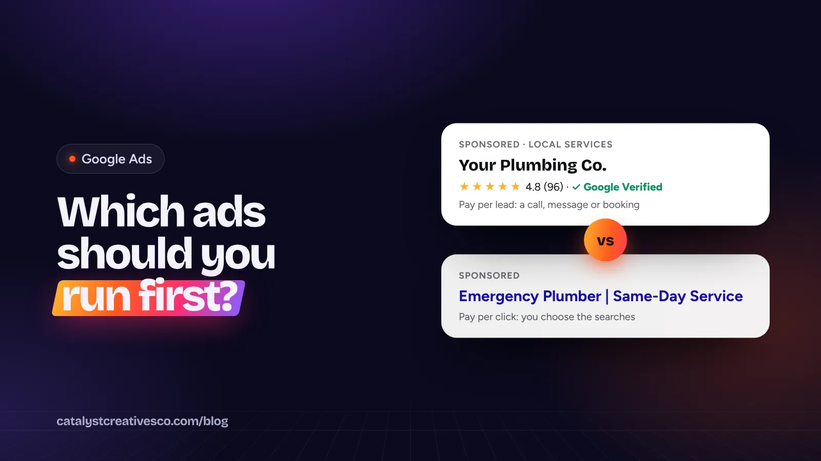 A Local Services Ad with a Google Verified badge next to a sponsored search ad